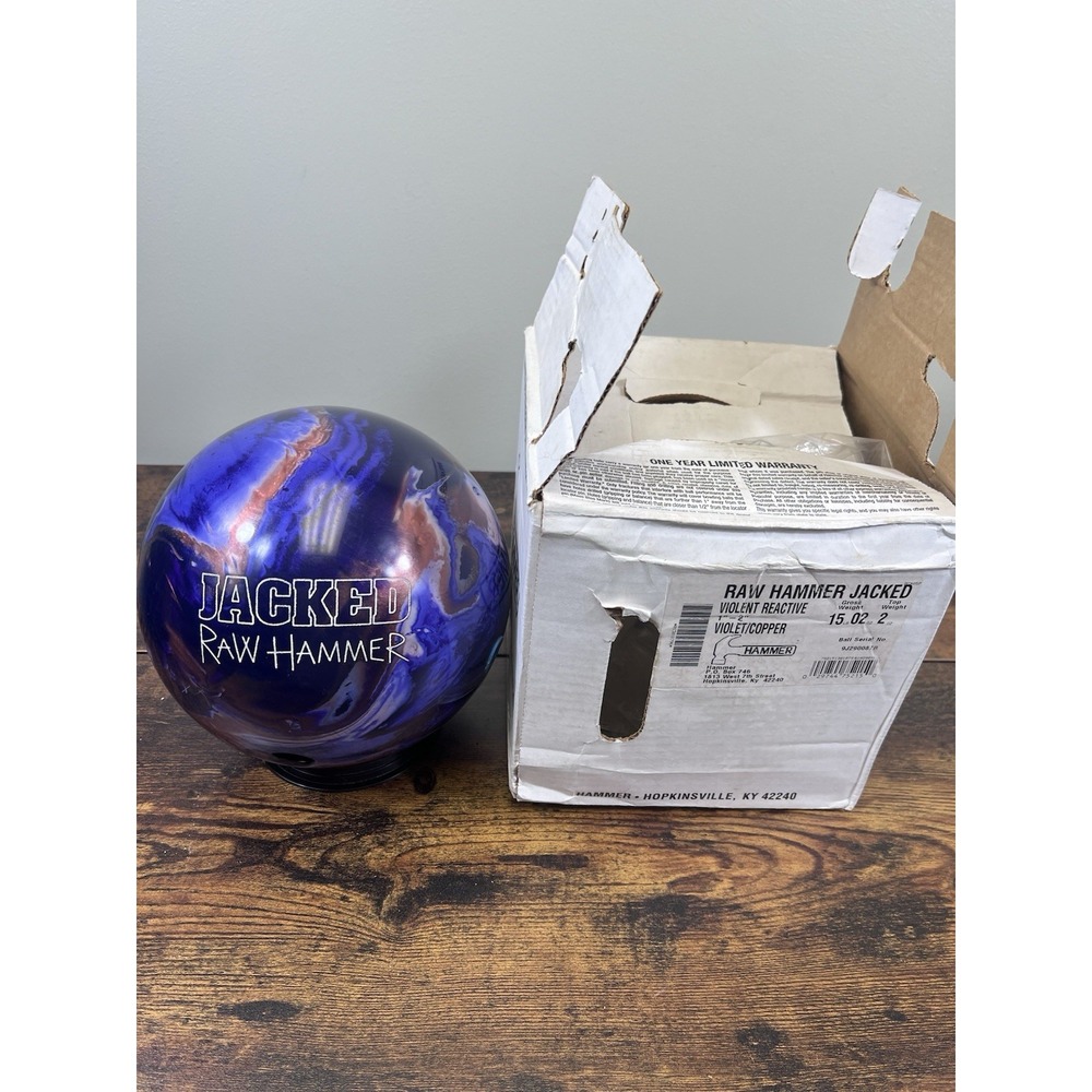 Hammer Jacked Raw Hammer Bowling Ball 15lb Violet W/ Original Box